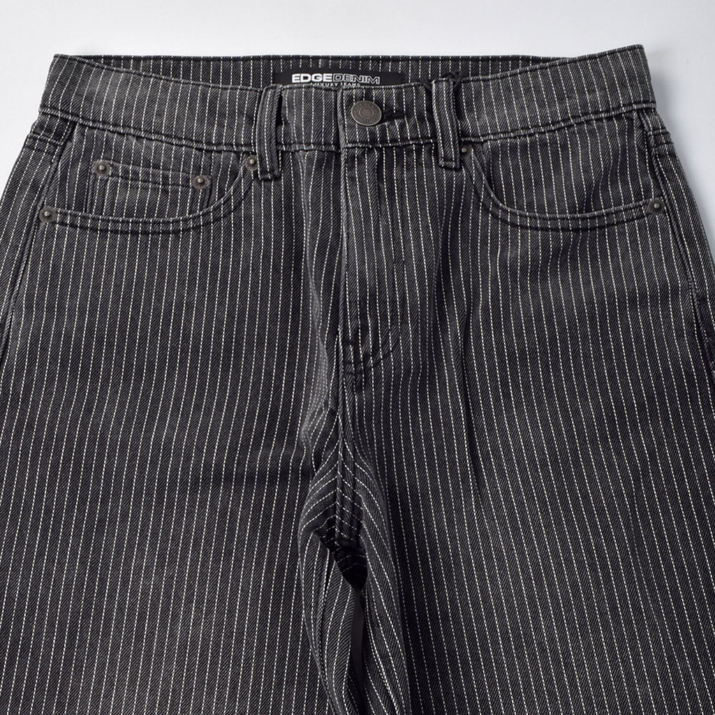 Custom Women‘s Stripe Straight Leg Fit Capri Jeans Pant