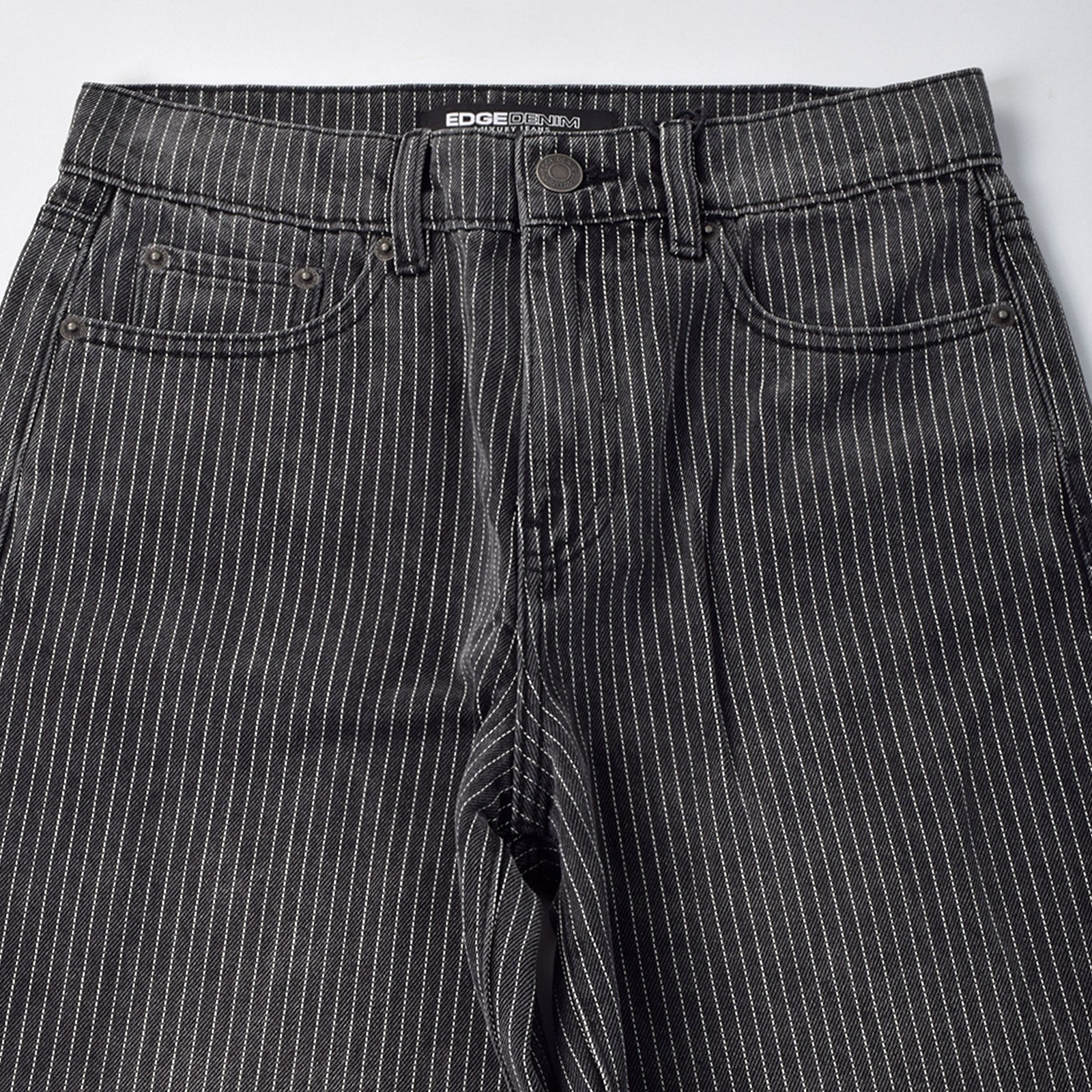 Custom Women‘s Stripe Straight Leg Fit Capri Jeans Pant