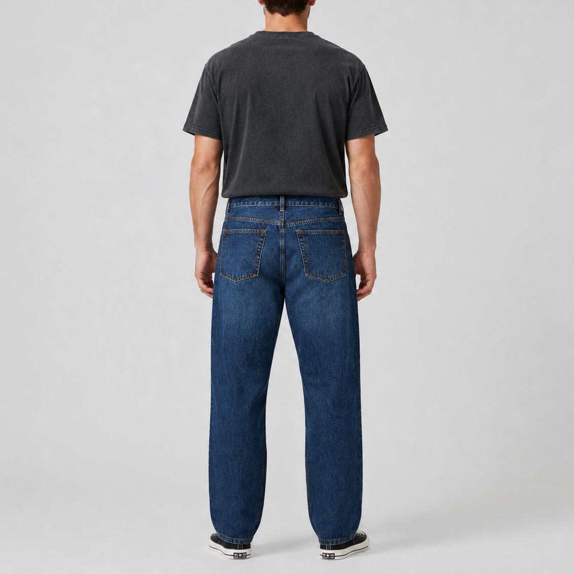 Custom Men's Plain Mid-Blue Heavyweight Denim Jeans
