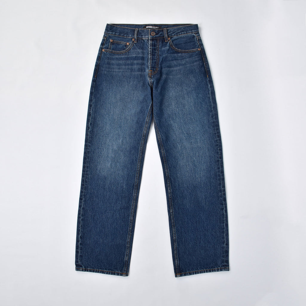Custom Men's Plain Mid-Blue Heavyweight Denim Jeans
