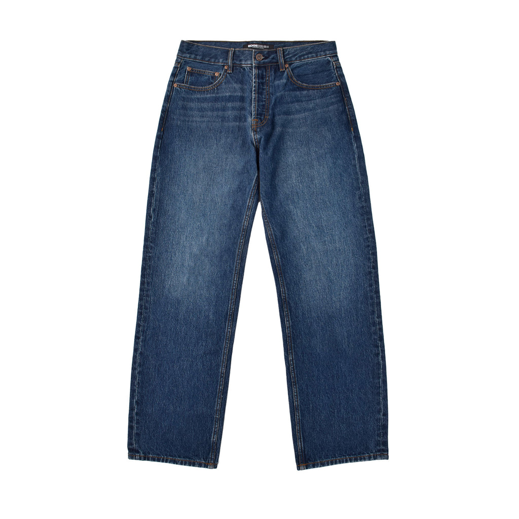 Custom Men's Plain Mid-Blue Heavyweight Denim Jeans