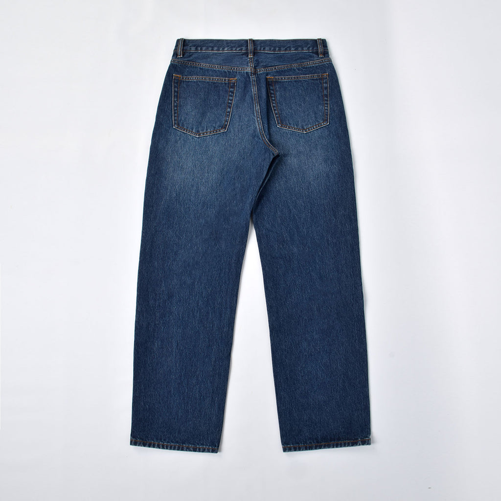 Custom Men's Plain Mid-Blue Heavyweight Denim Jeans