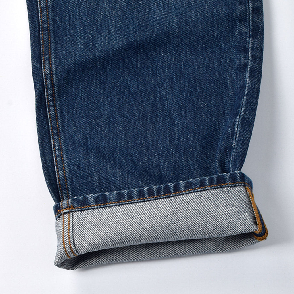 Custom Men's Plain Mid-Blue Heavyweight Denim Jeans