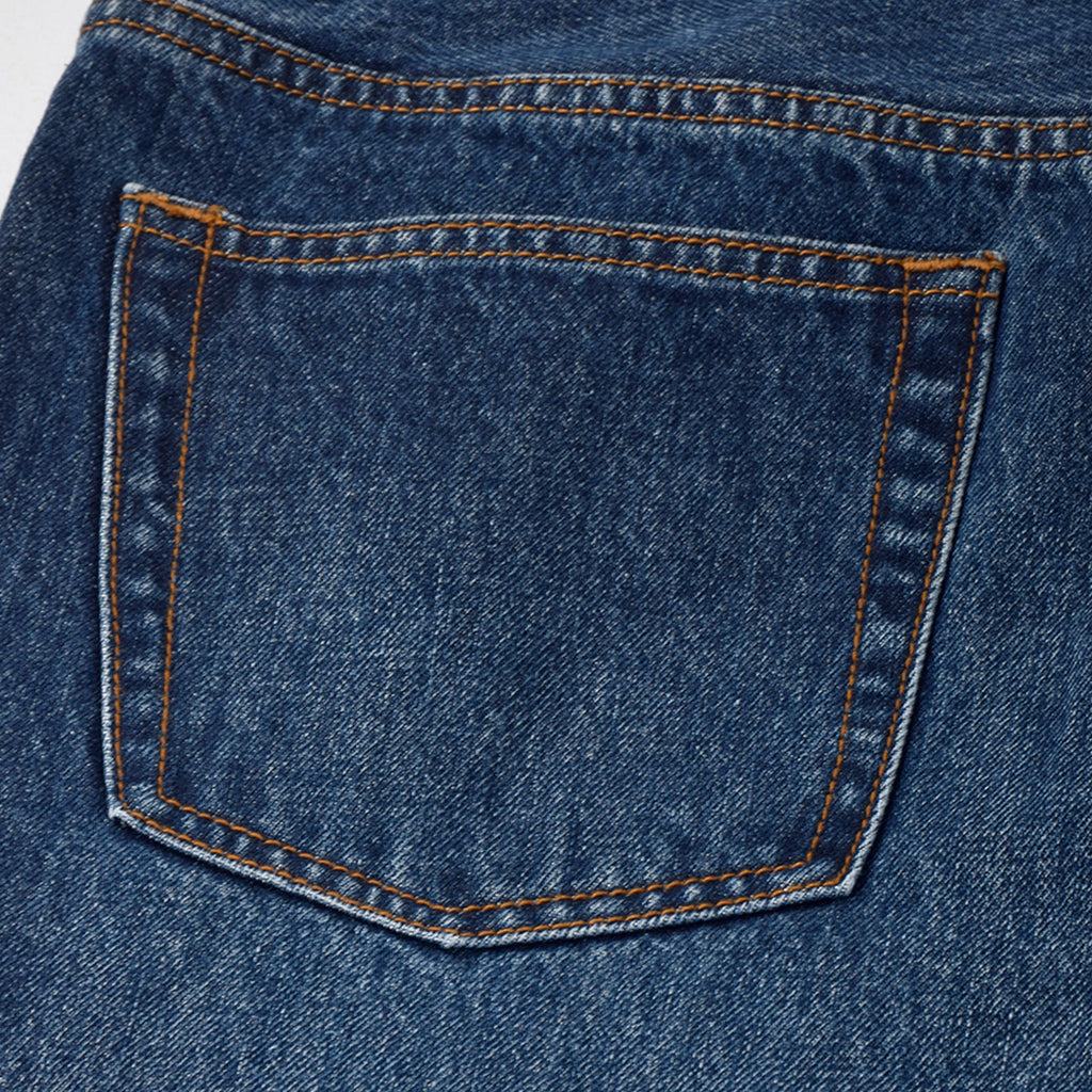 Custom Men's Plain Mid-Blue Heavyweight Denim Jeans