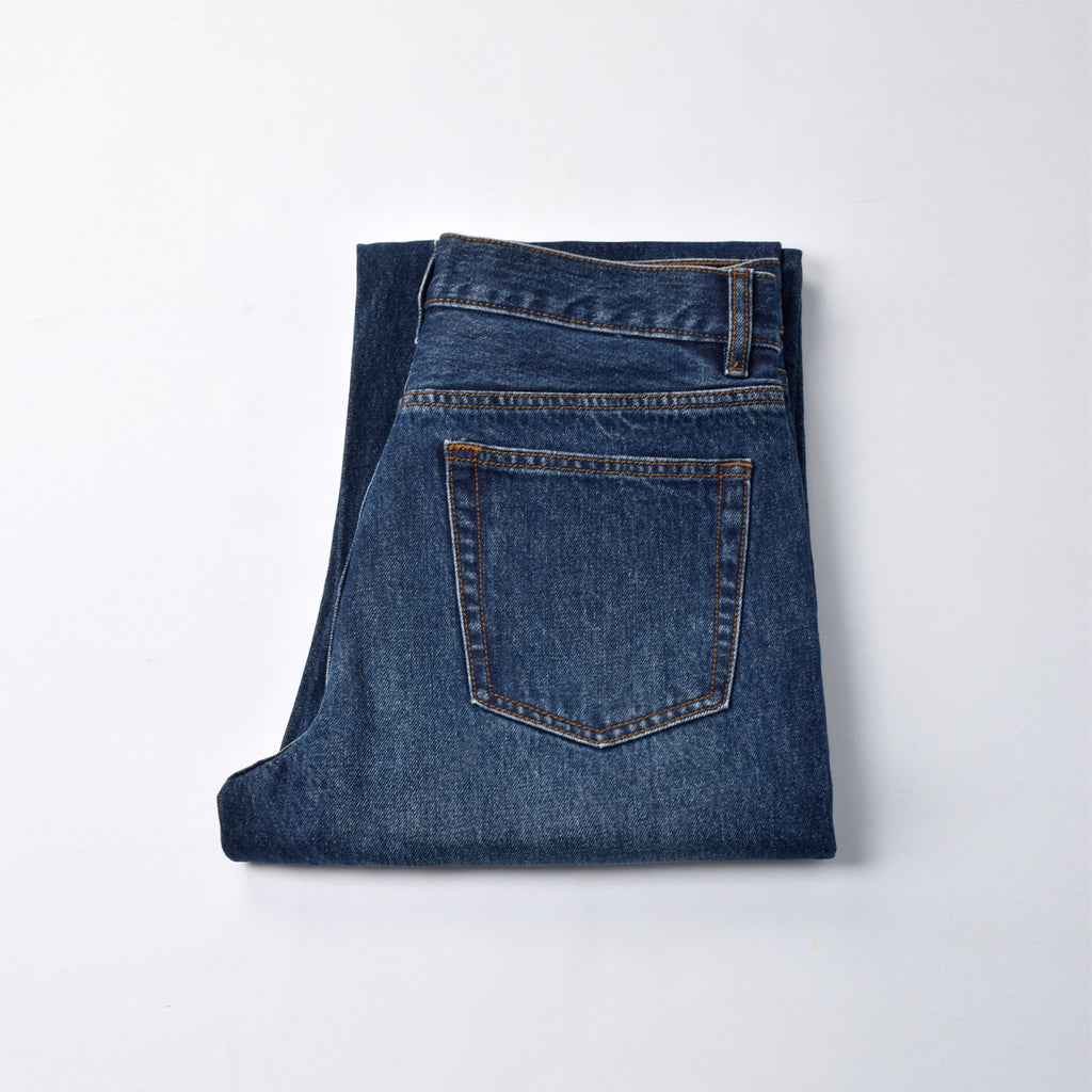 Custom Men's Plain Mid-Blue Heavyweight Denim Jeans