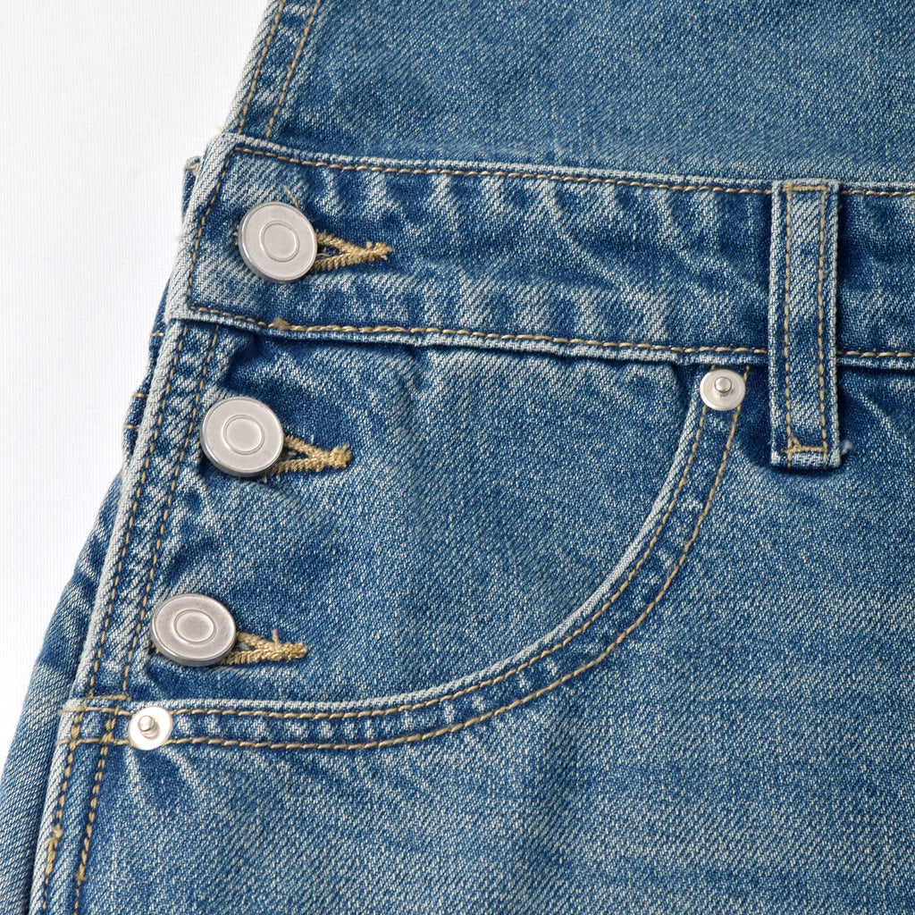 Custom Women's Plain Blue Washed Denim Overalls Dress