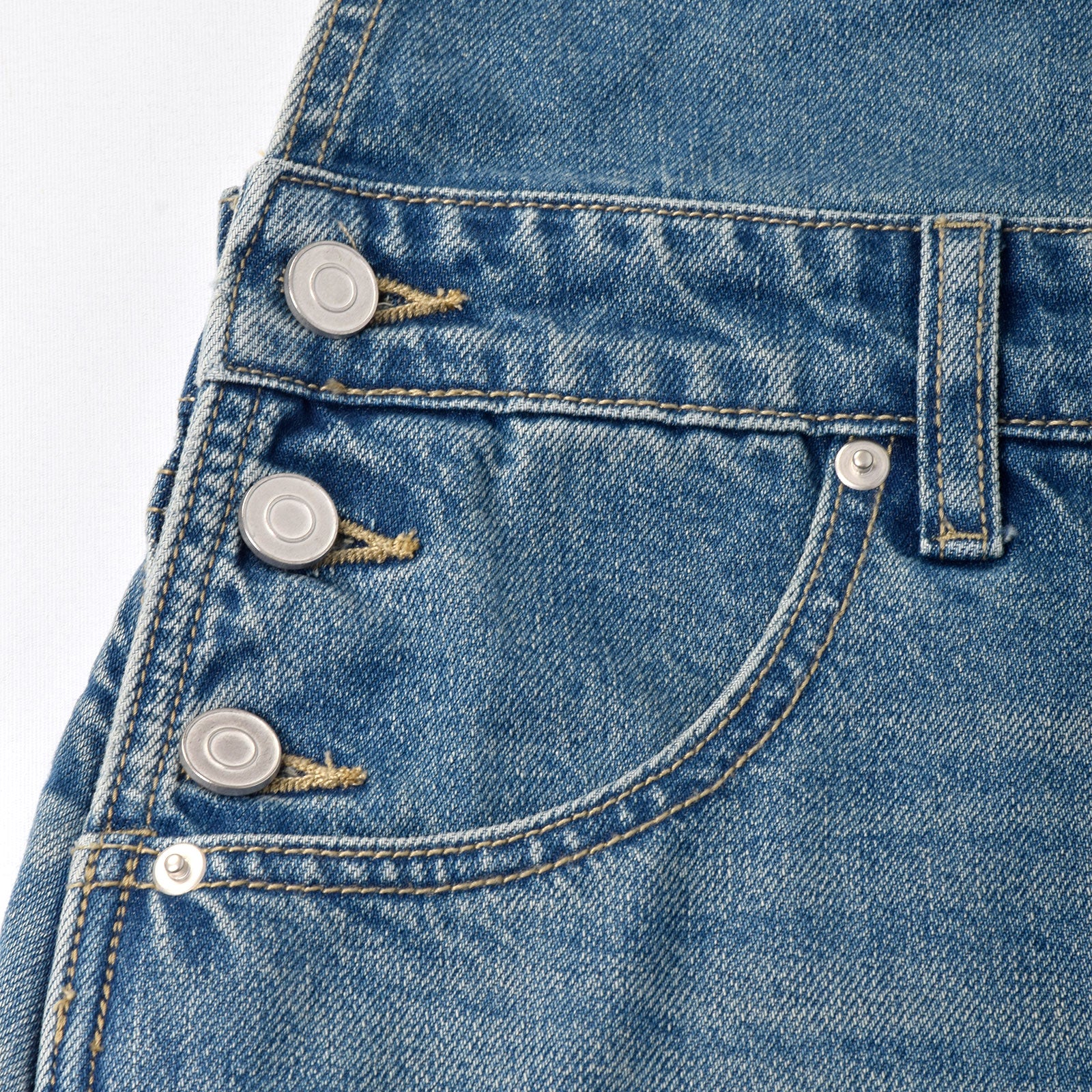 Custom Women's Plain Blue Washed Denim Overalls Dress