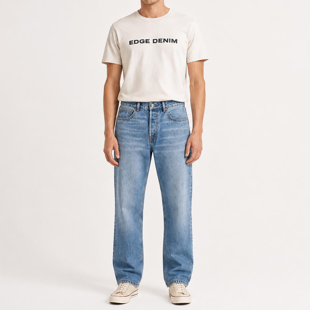 Custom Men's Heavy Weight Cotton Blue Denim Jeans