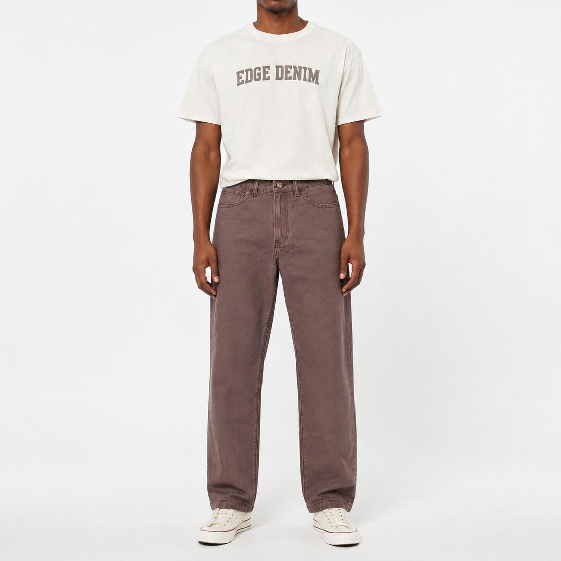 Custom Men's Brown Baggy Denim Jeans Pants