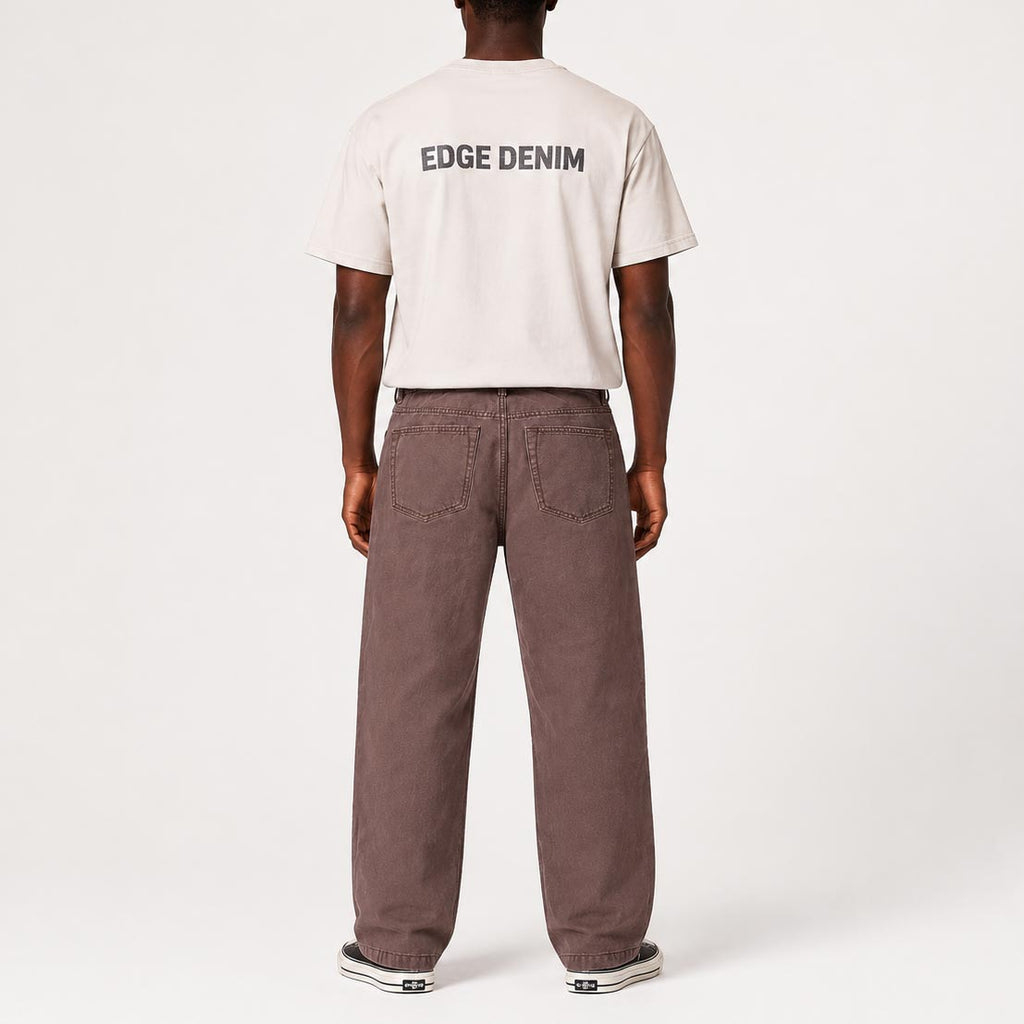 Custom Men's Brown Baggy Denim Jeans Pants
