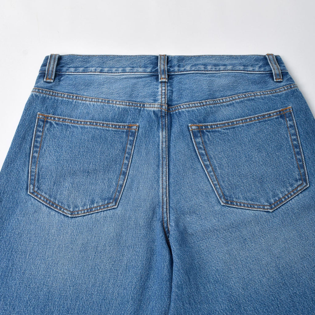 Custom Men's Blue Plain Raw Hem Denim Jeans Shorts