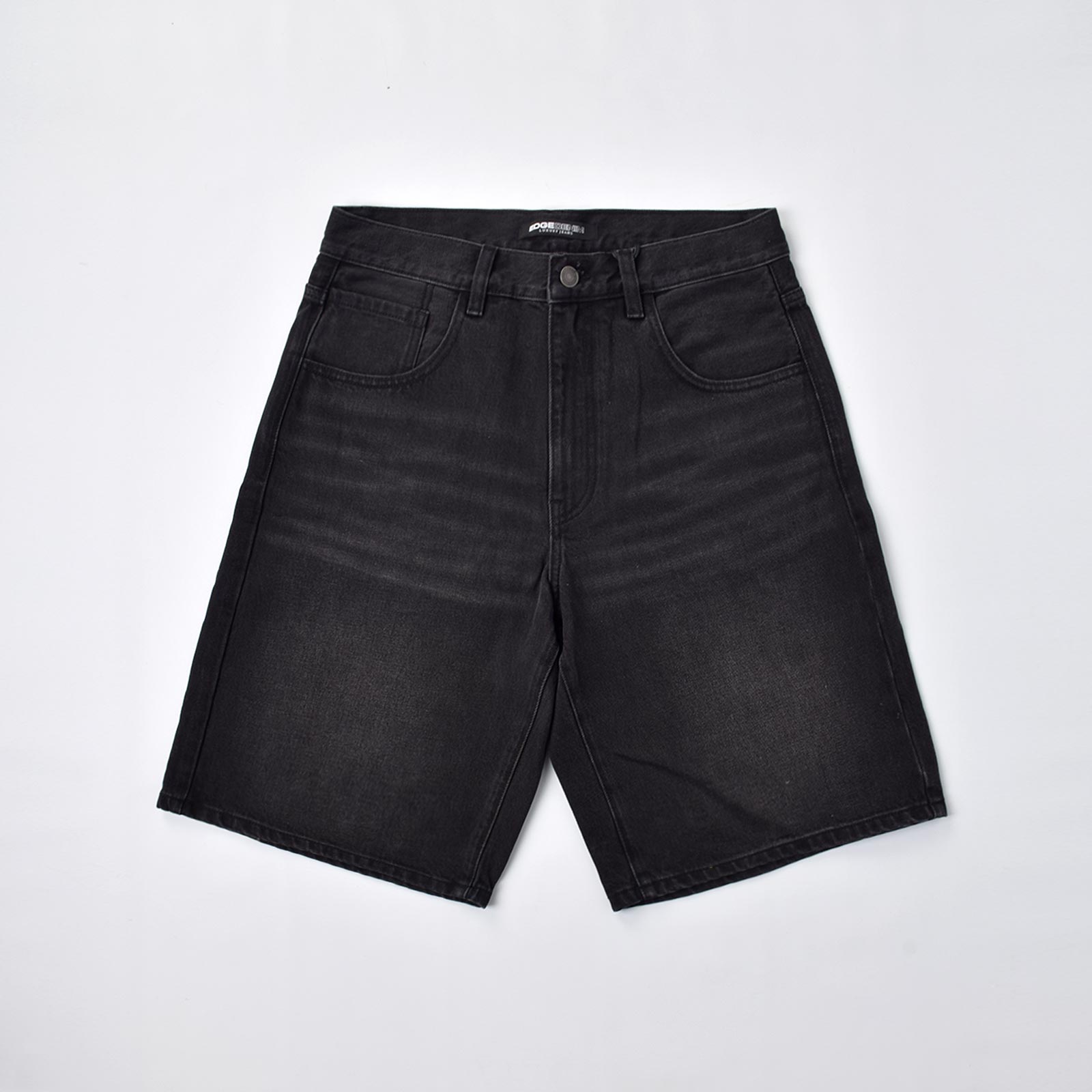 Custom Men's Black Plain Baggy Denim Jeans Shorts