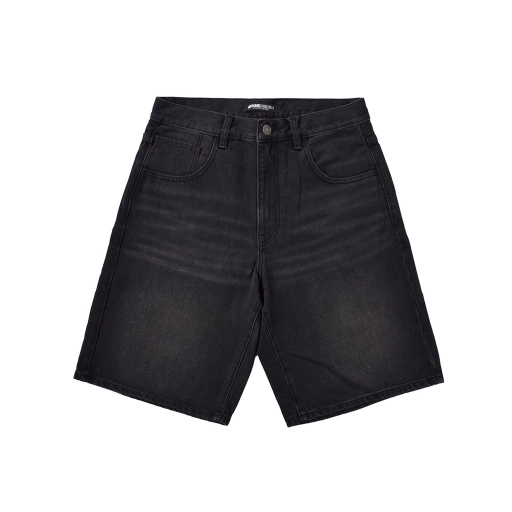 Custom Men's Black Plain Baggy Denim Jeans Shorts