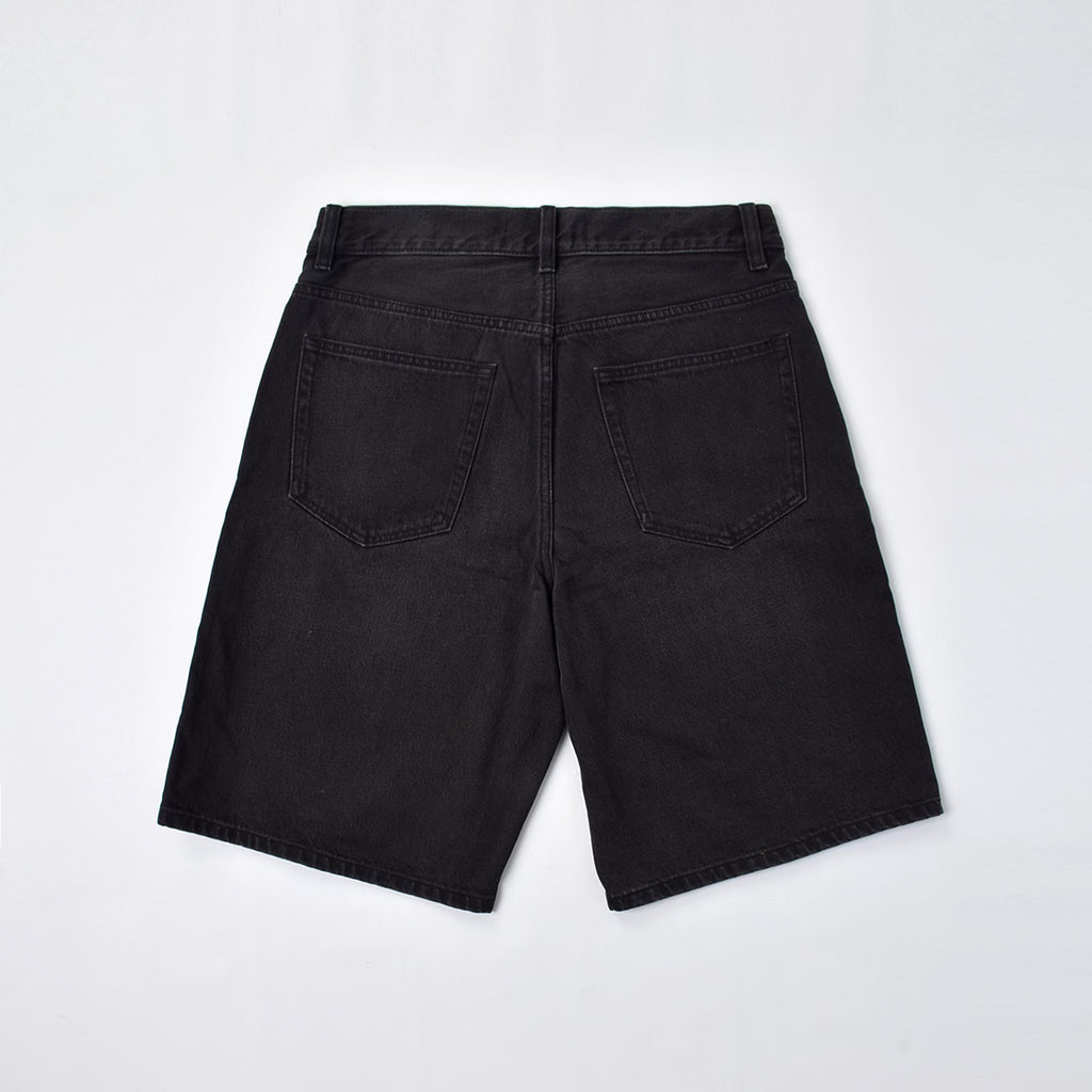 Custom Men's Black Plain Baggy Denim Jeans Shorts