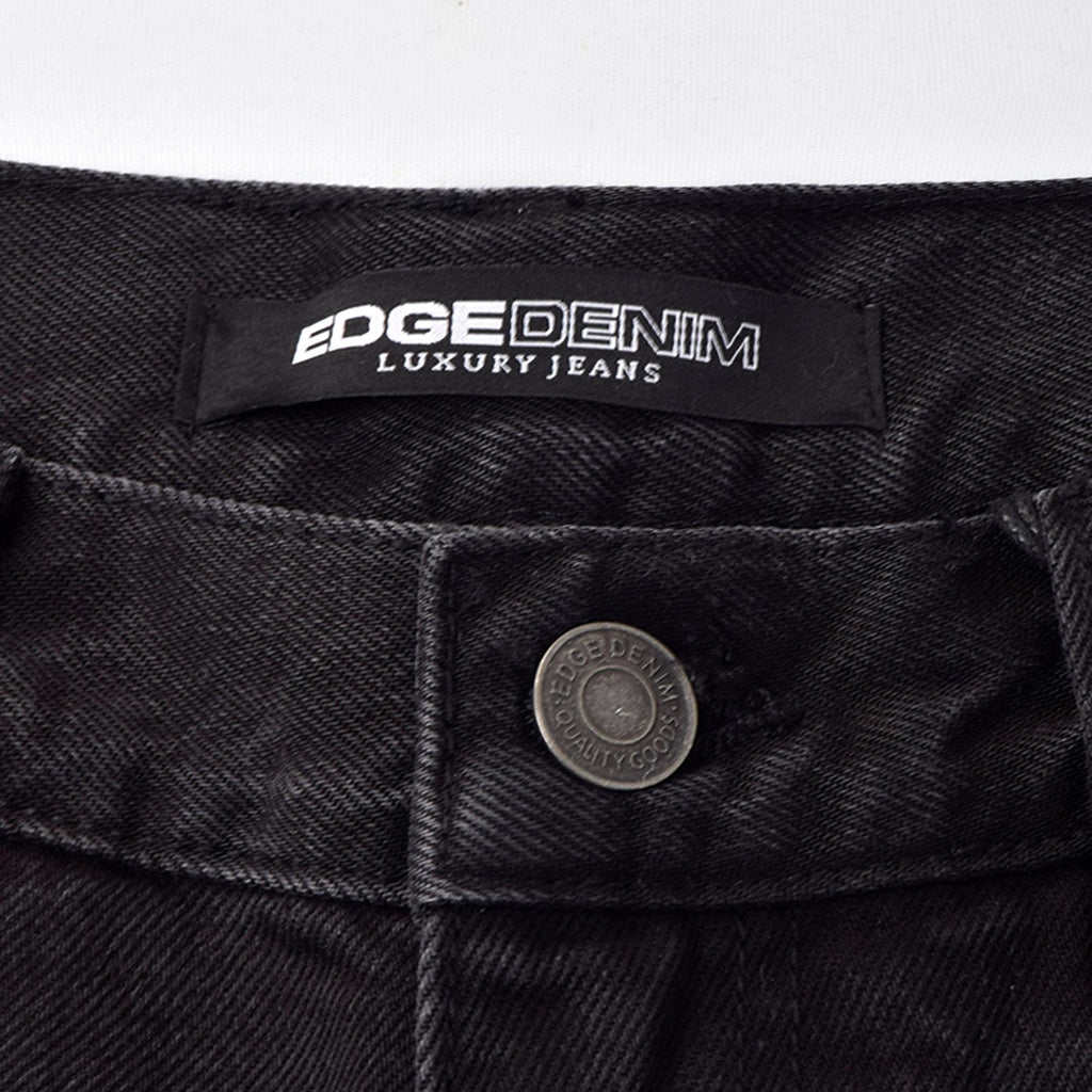 Custom Men's Black Plain Baggy Denim Jeans Shorts