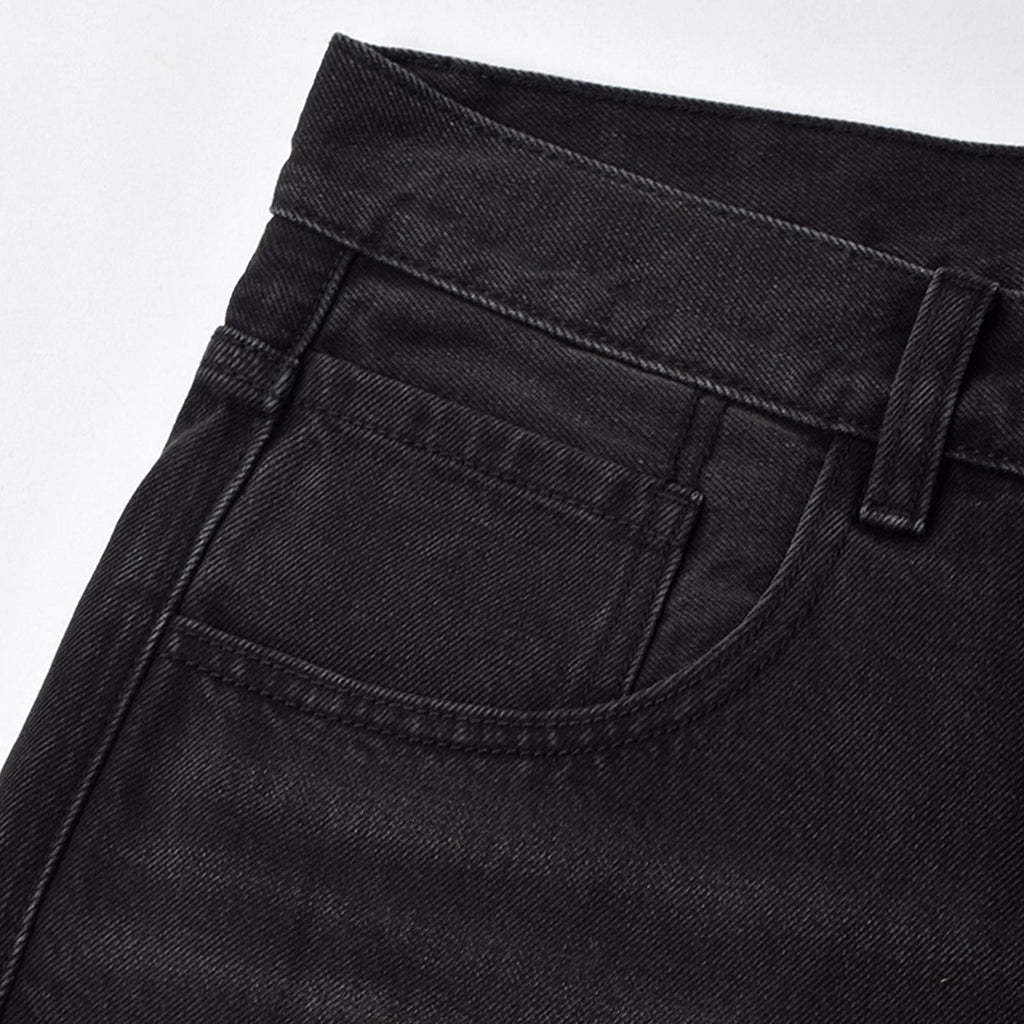 Custom Men's Black Plain Baggy Denim Jeans Shorts