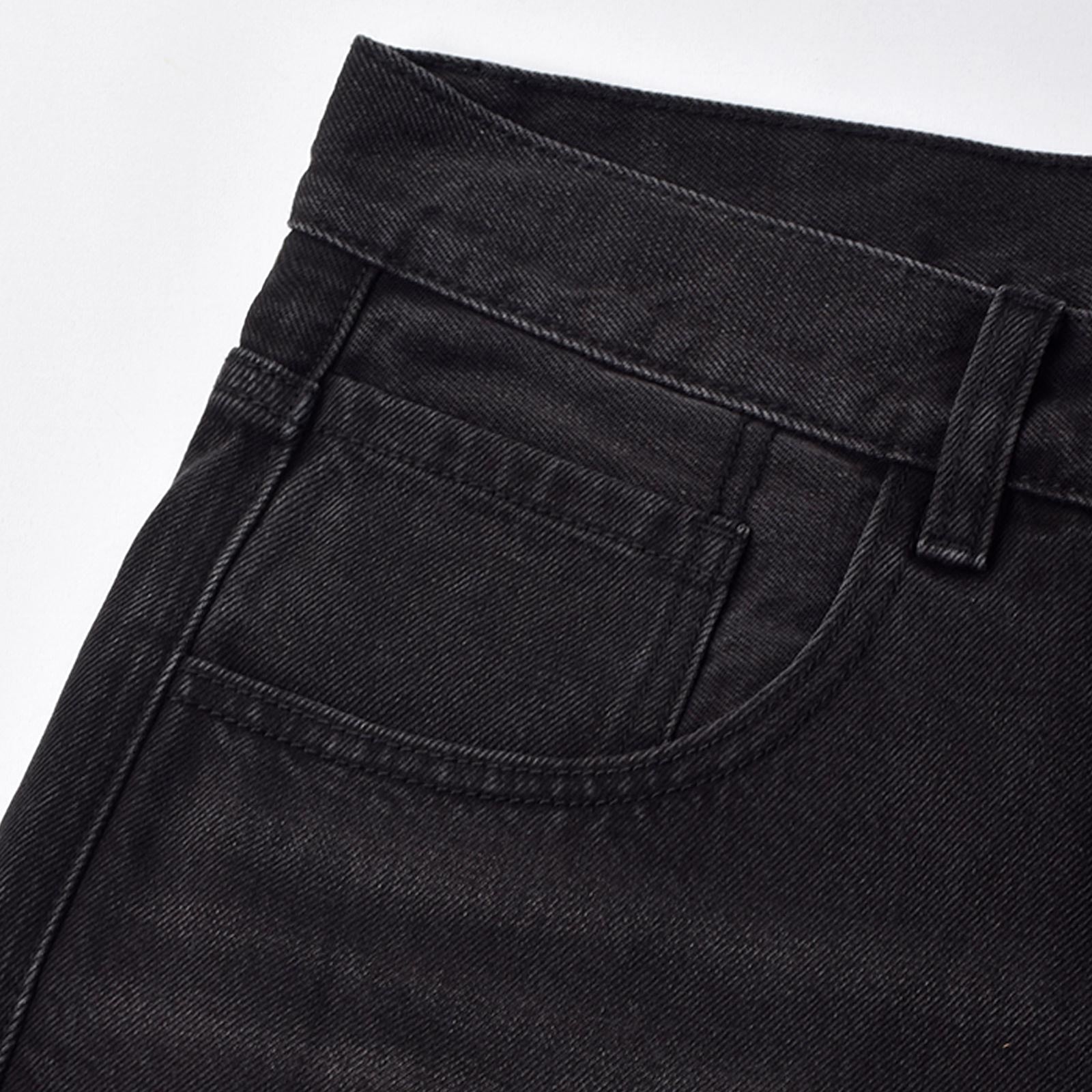 Custom Men's Black Plain Baggy Denim Jeans Shorts
