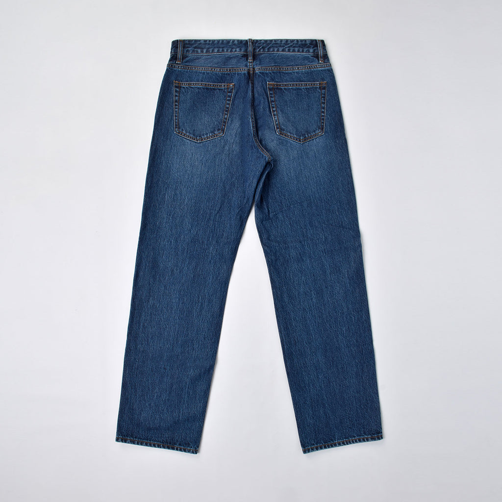 Custom Men's Plain Blue Washed Denim Jeans