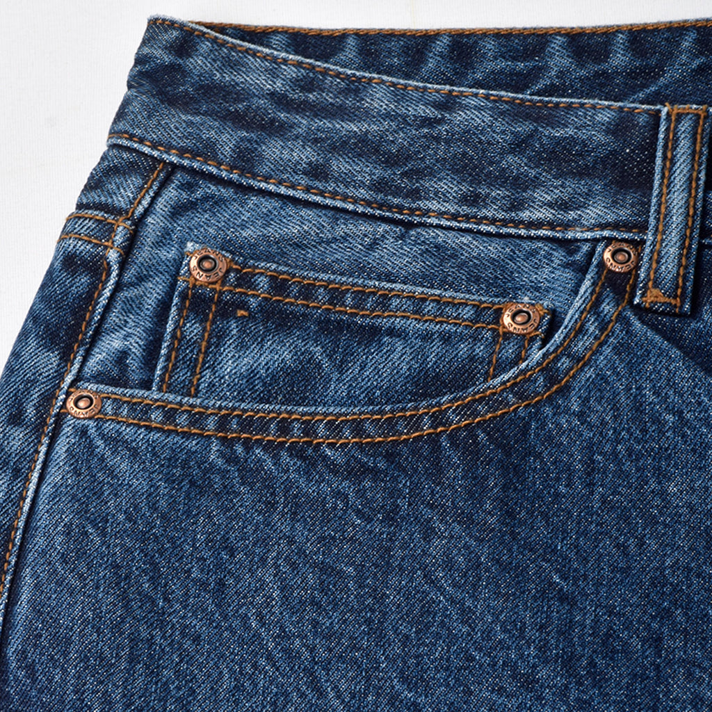 Custom Men's Plain Blue Washed Denim Jeans