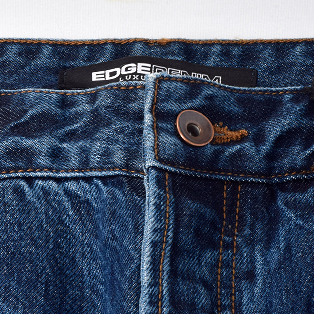 Custom Men's Plain Blue Washed Denim Jeans