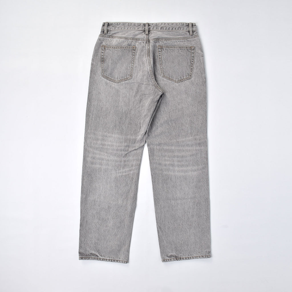 Custom Men's Grey Tapered Fit Plain Washed Jeans