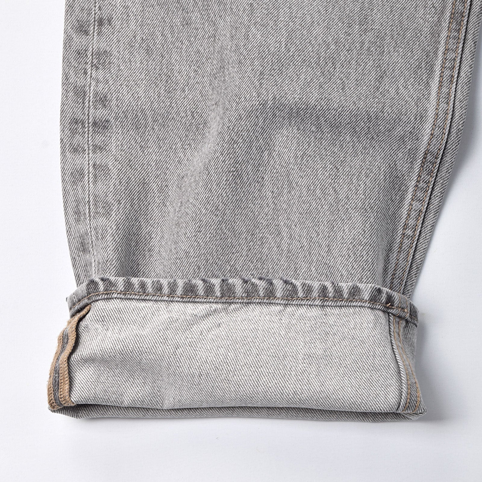 Custom Men's Grey Tapered Fit Plain Washed Jeans