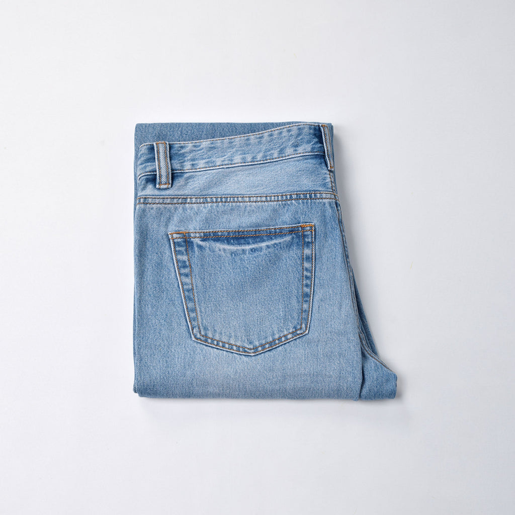 Custom Men's Plain Blue Tapered Fit Denim jeans