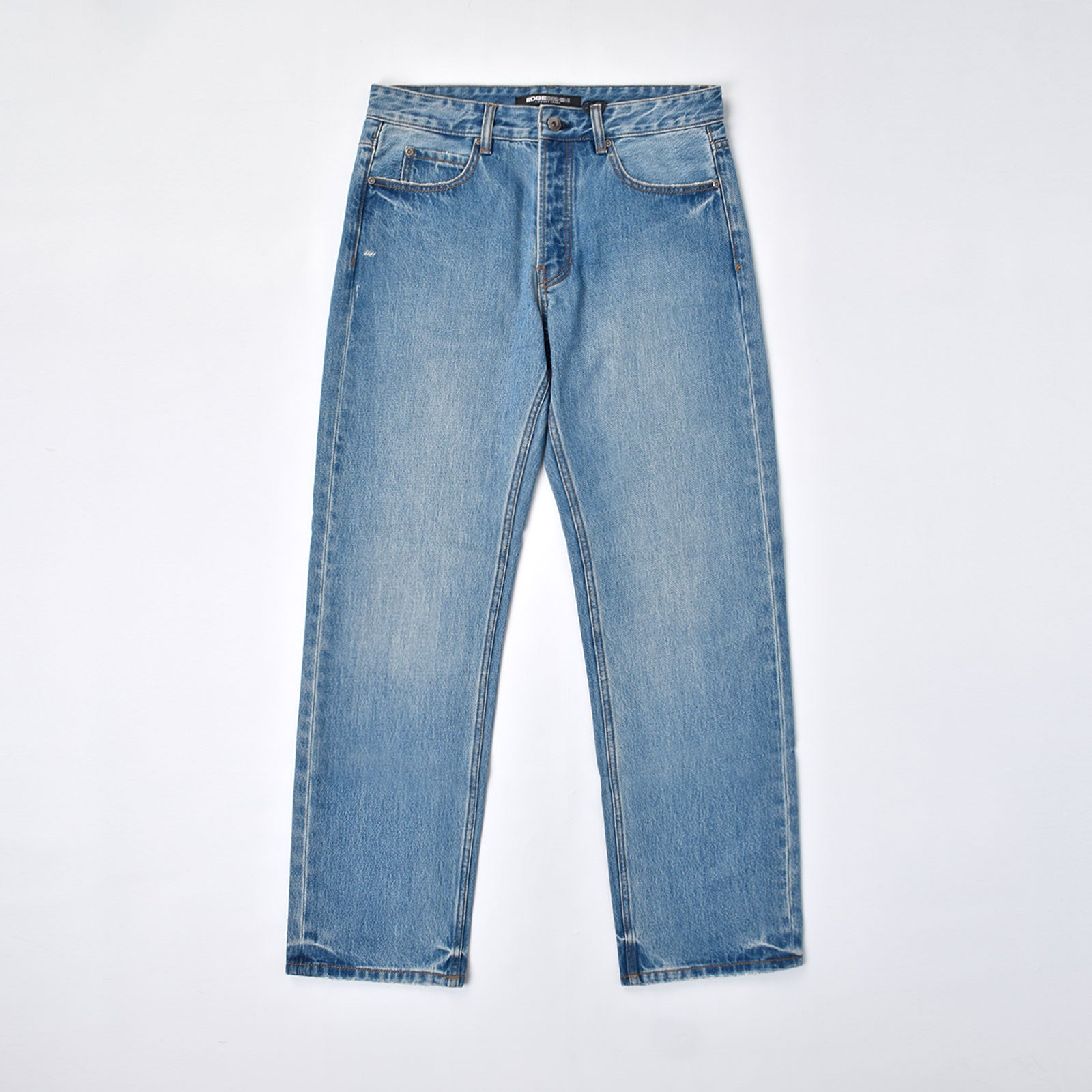 Custom Men's Blue Washed Tapered Fit Denim Jeans
