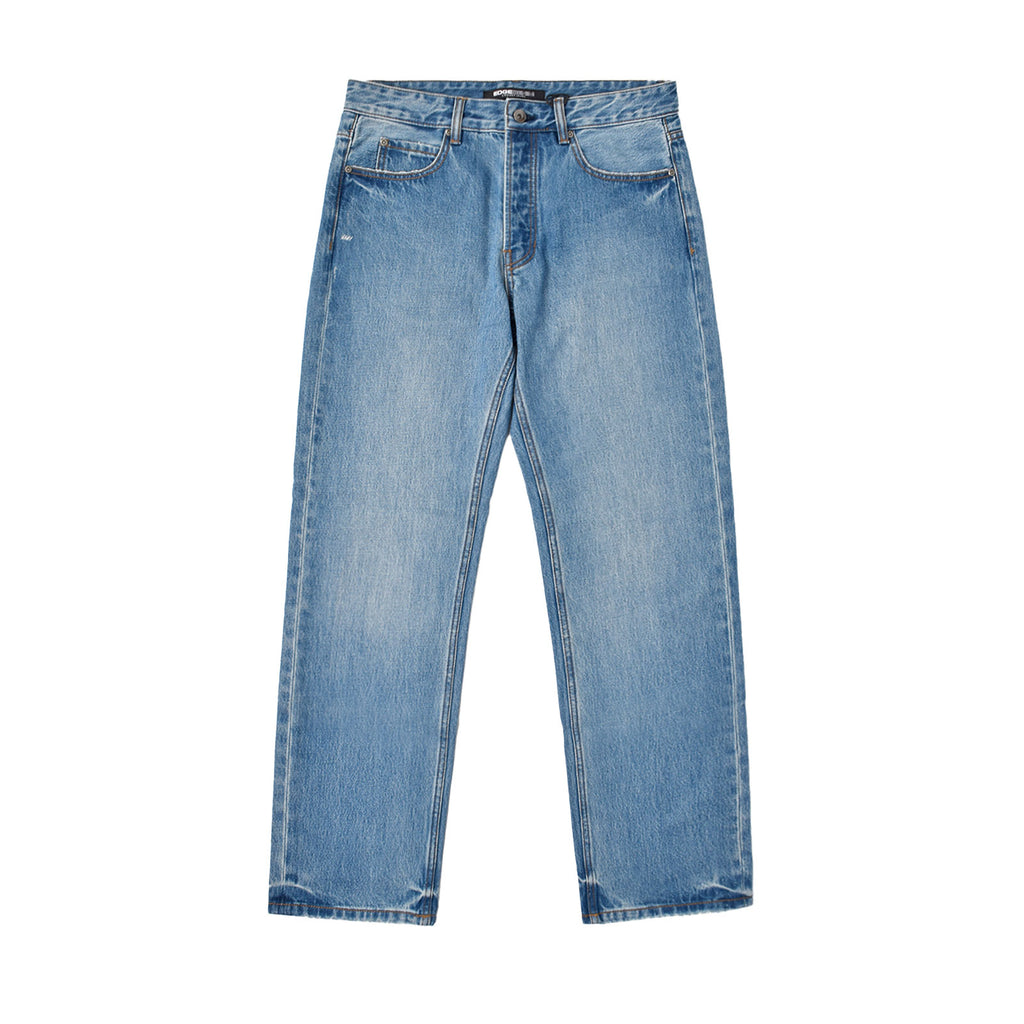 Custom Men's Blue Washed Tapered Fit Denim Jeans