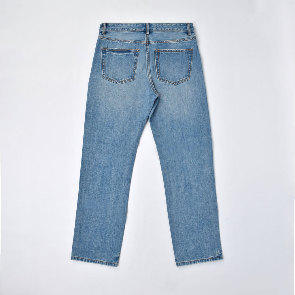 Custom Men's Blue Washed Tapered Fit Denim Jeans