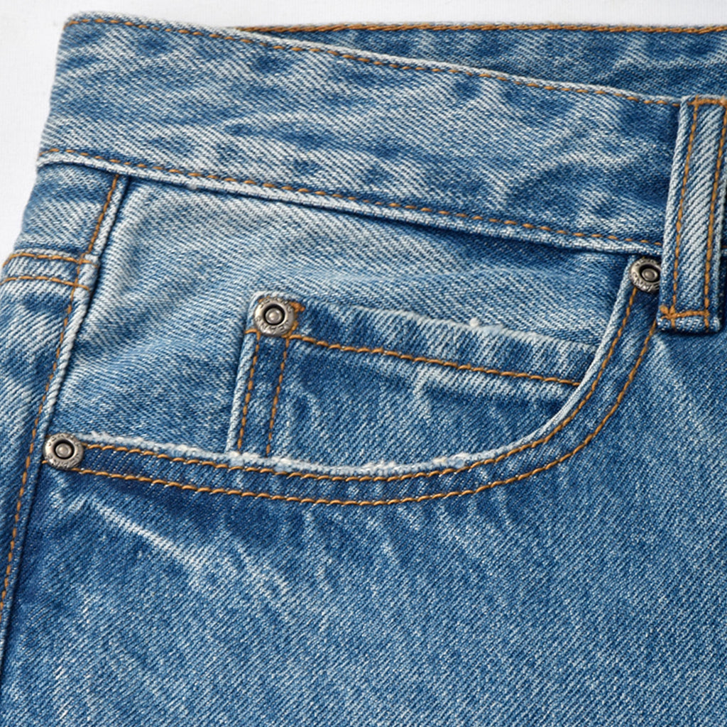 Custom Men's Blue Washed Tapered Fit Denim Jeans