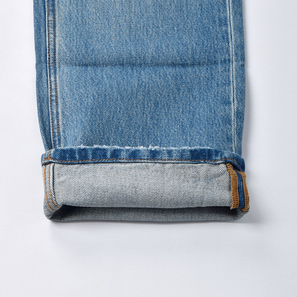 Custom Men's Blue Washed Tapered Fit Denim Jeans