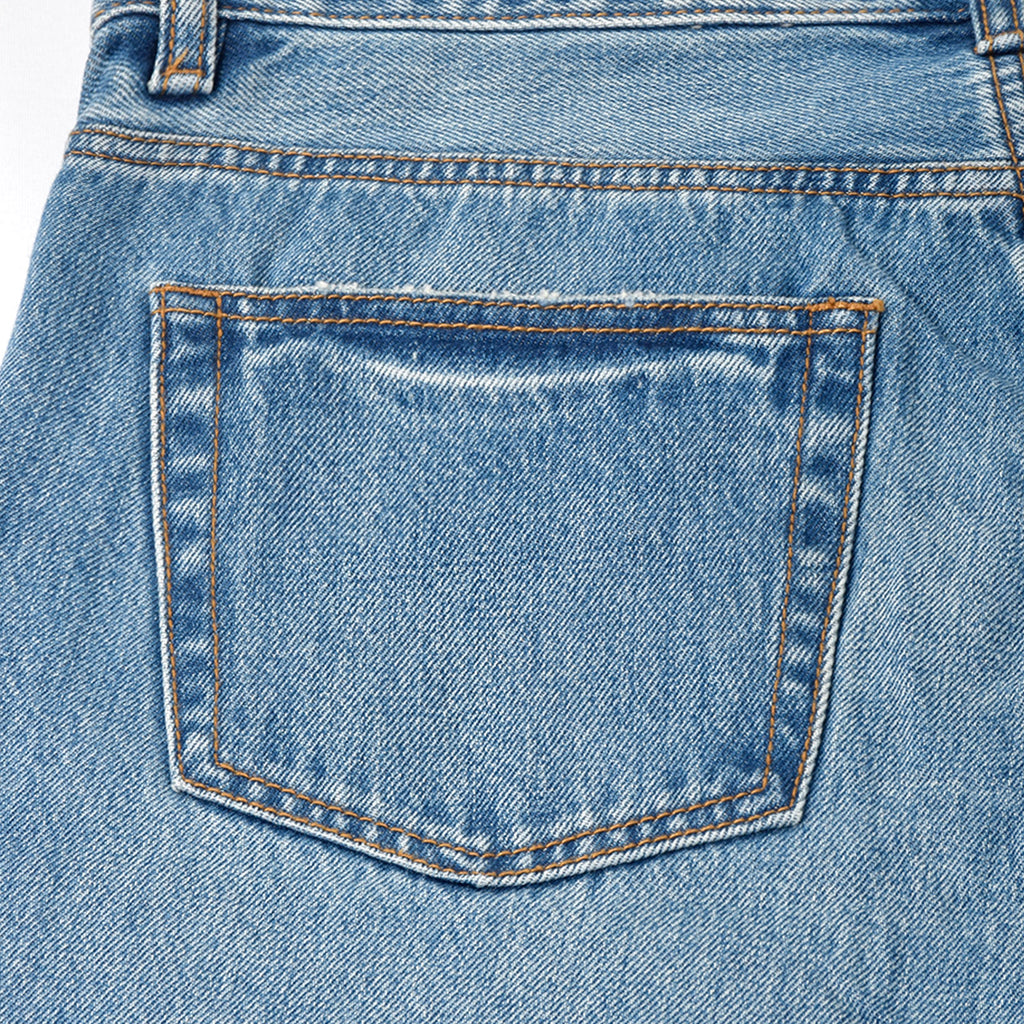 Custom Men's Blue Washed Tapered Fit Denim Jeans