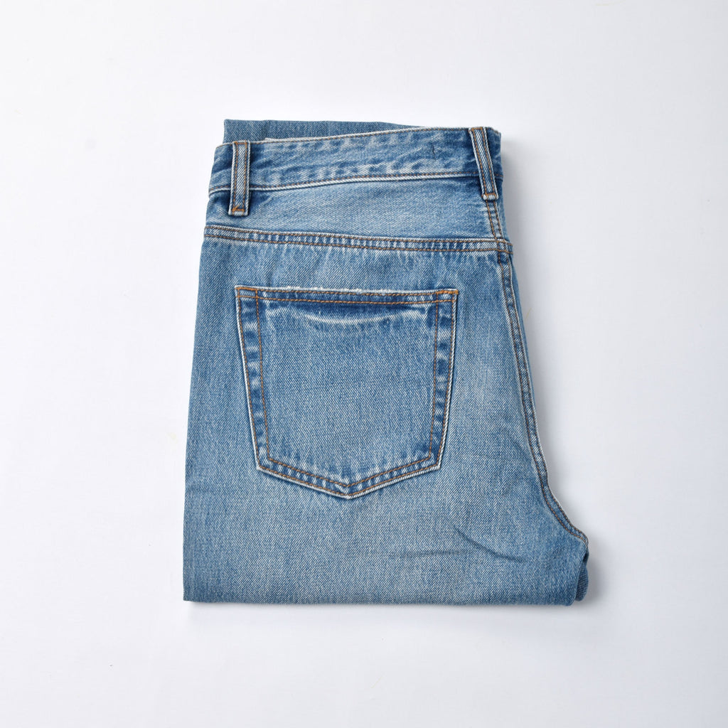 Custom Men's Blue Washed Tapered Fit Denim Jeans