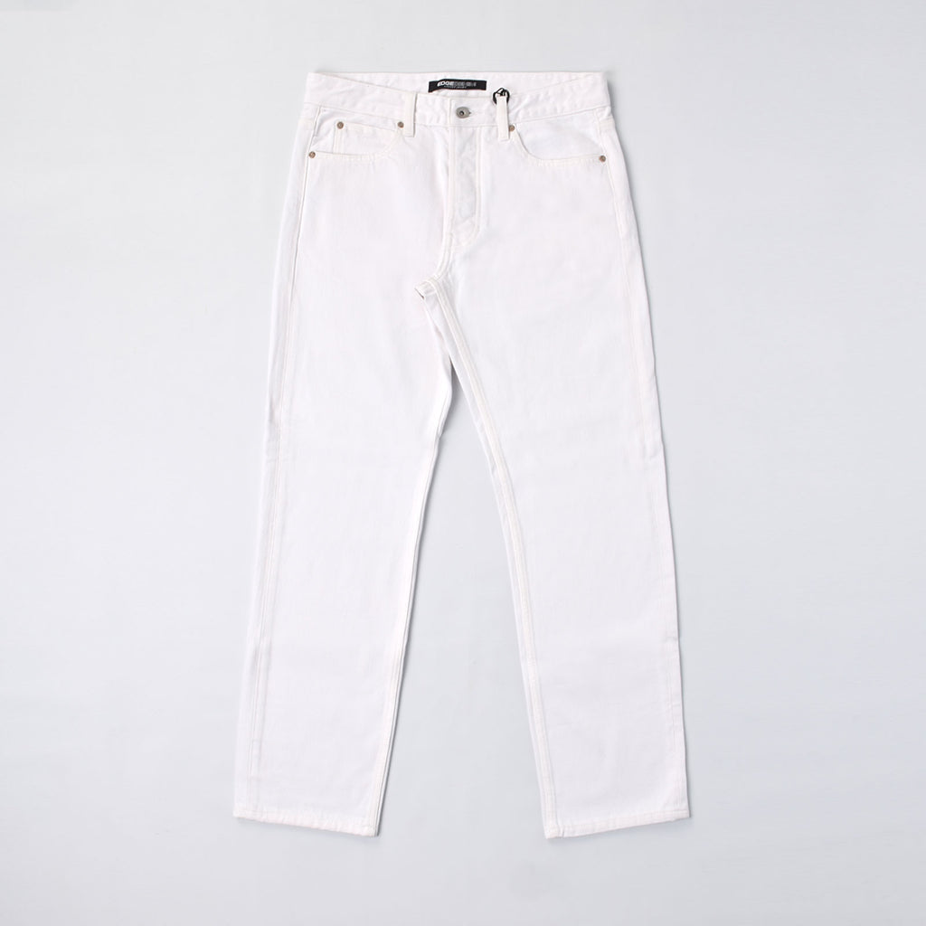 Custom Men's White Plain Tapered Fit Denim Jeans