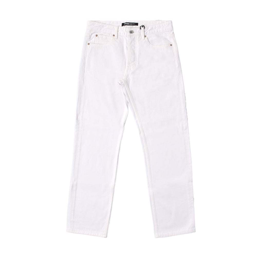 Custom Men's White Plain Tapered Fit Denim Jeans