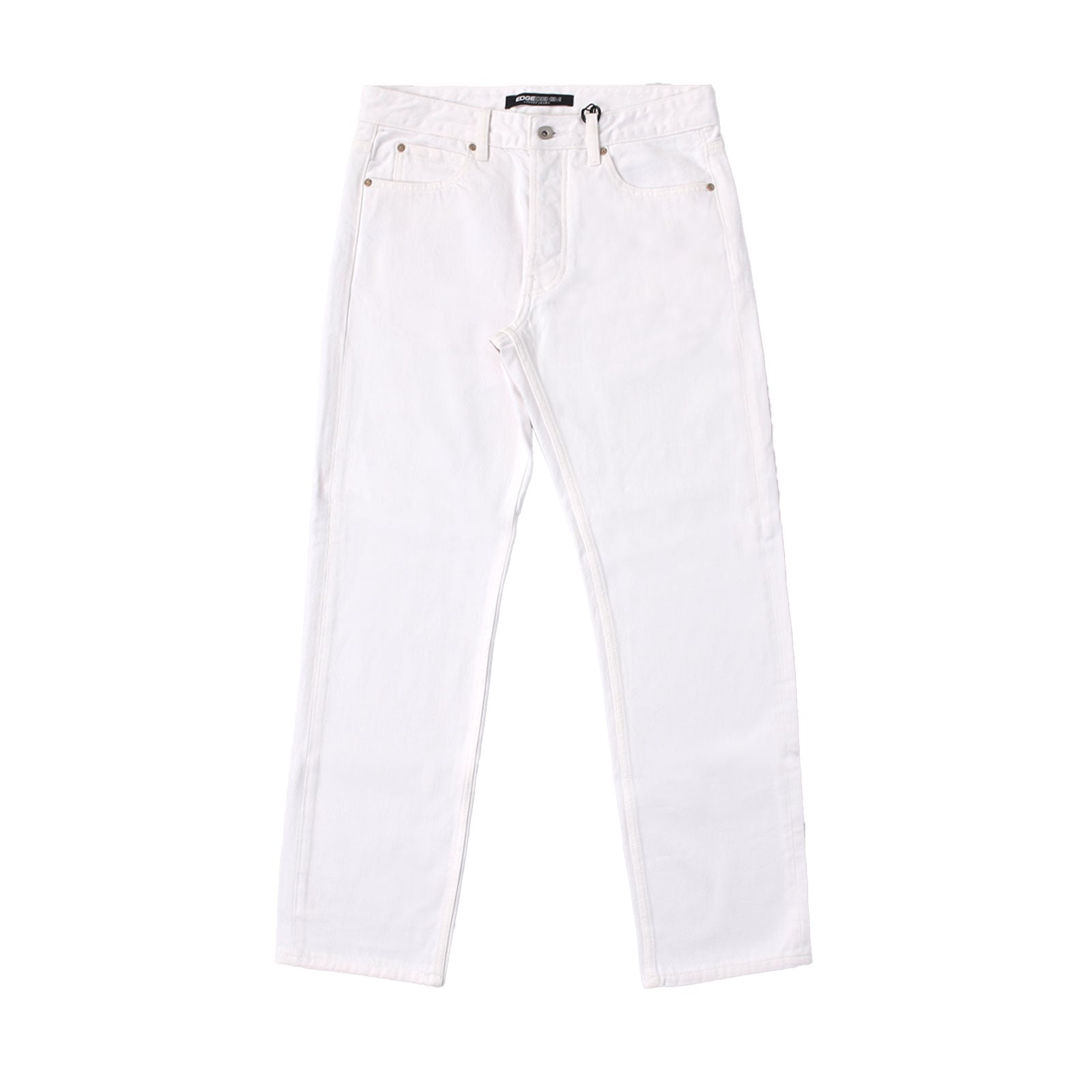 Custom Men's White Plain Tapered Fit Denim Jeans