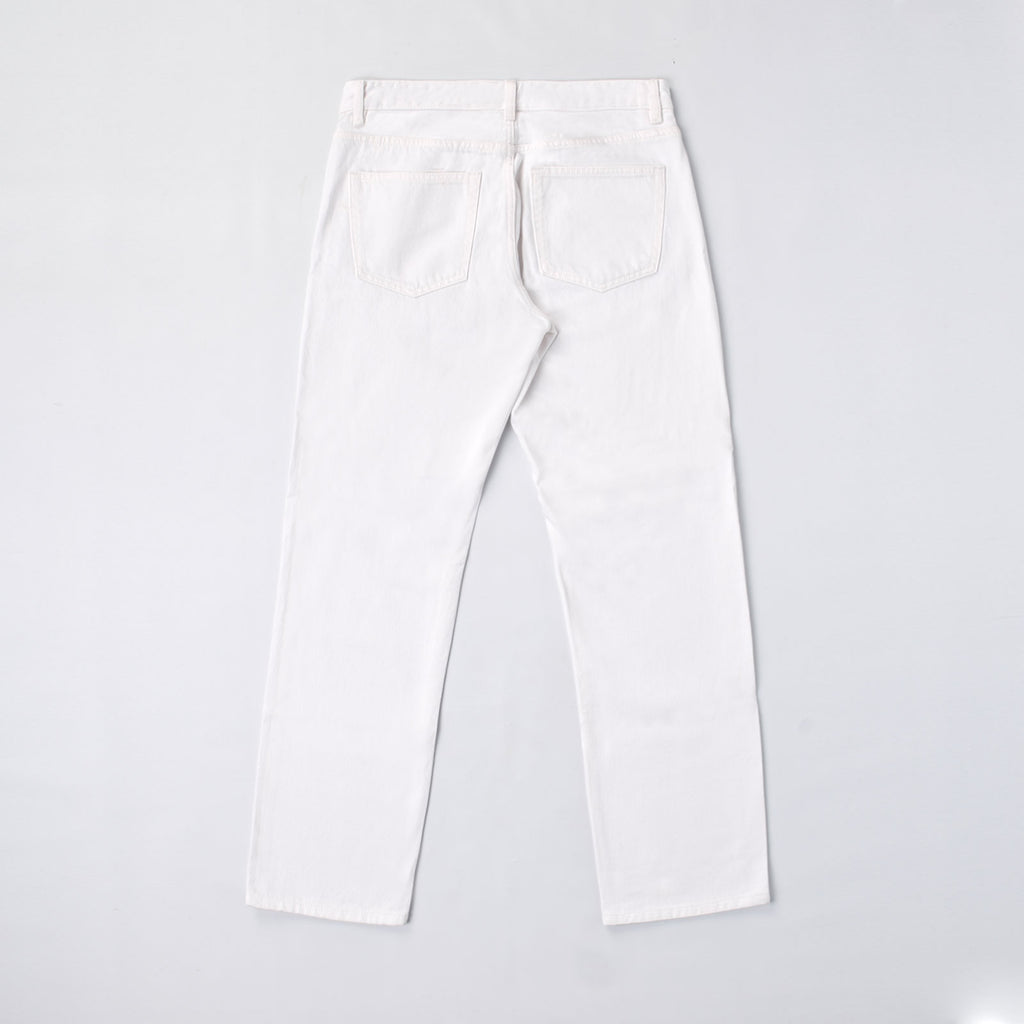 Custom Men's White Plain Tapered Fit Denim Jeans