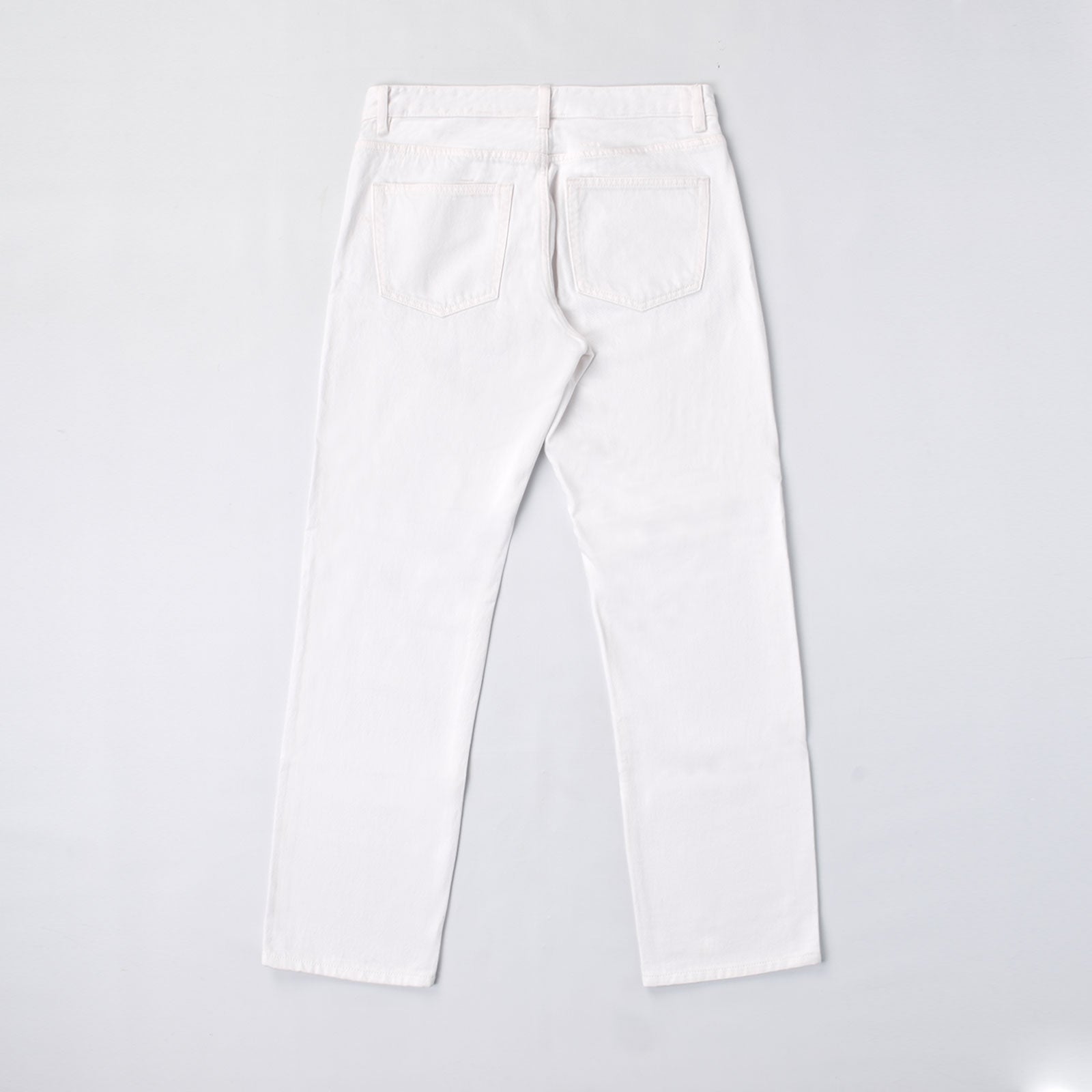 Custom Men's White Plain Tapered Fit Denim Jeans