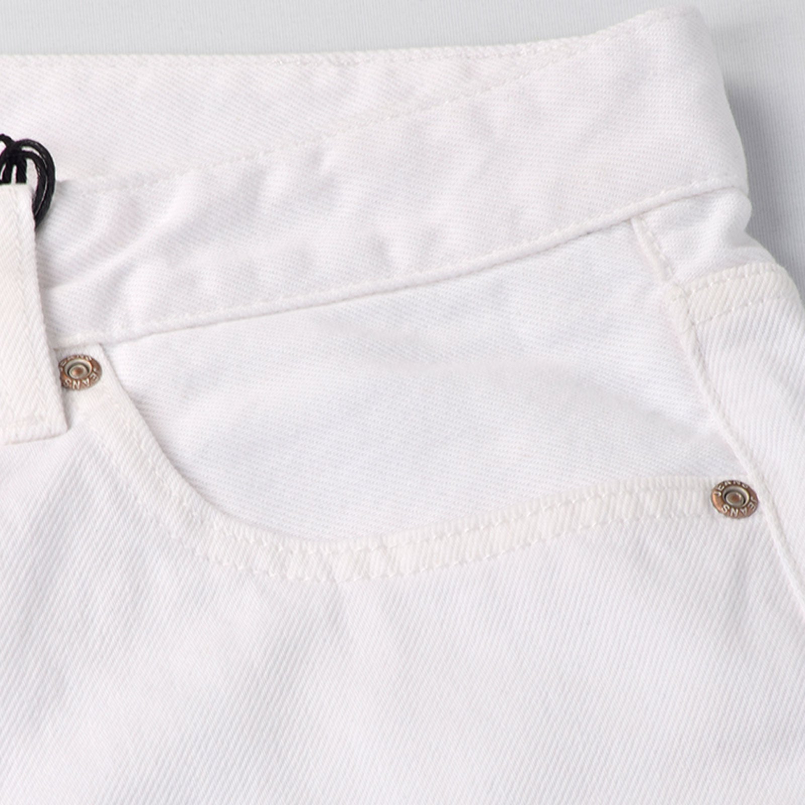 Custom Men's White Plain Tapered Fit Denim Jeans