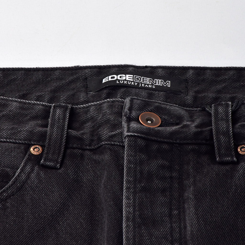 Custom Men's Black Tapered Fit Denim Jeans