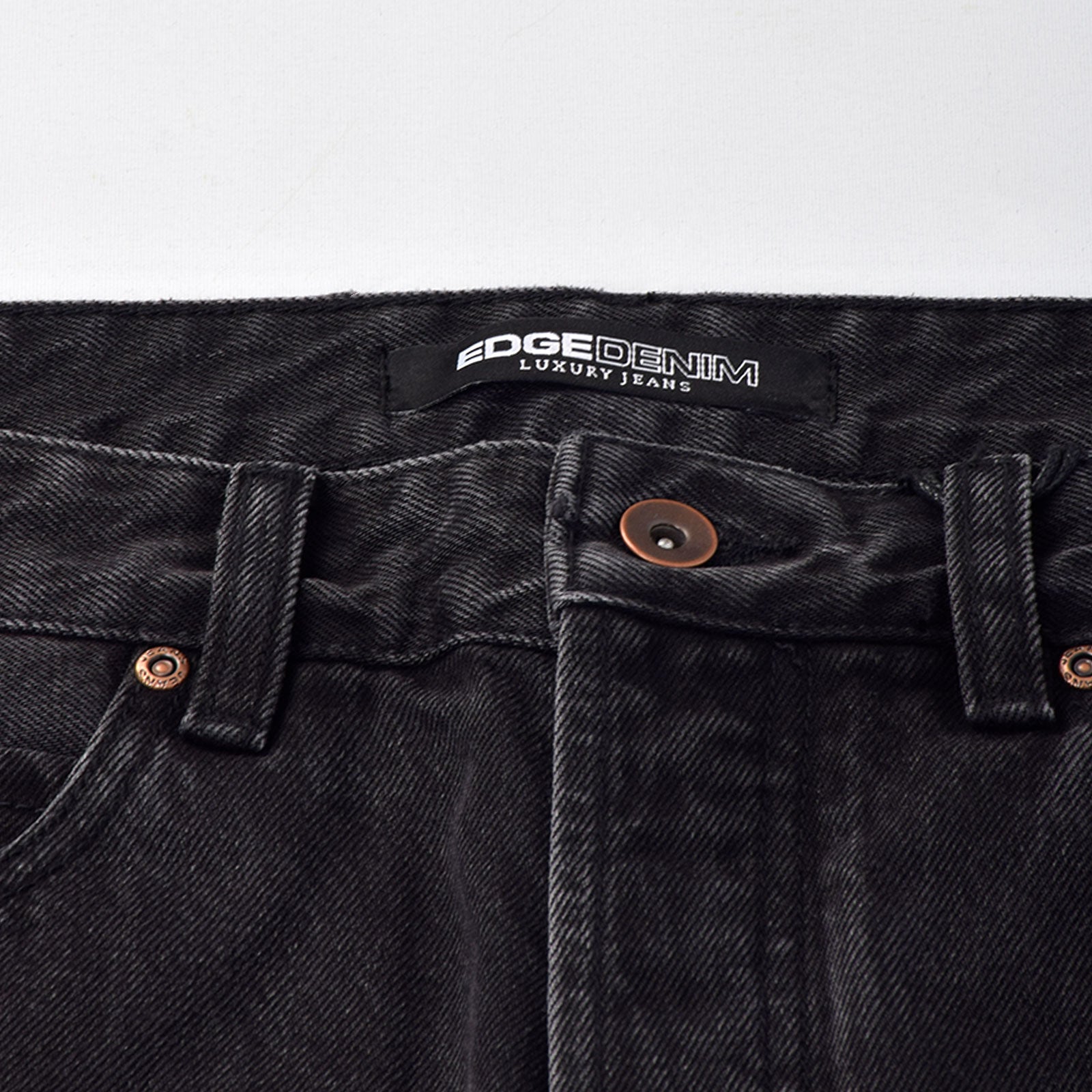 Custom Men's Black Tapered Fit Denim Jeans