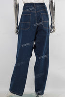 Dark blue baggy straight jeans women