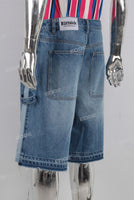 Blue baggy boot cut jeans