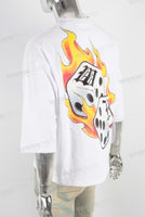 White screen print t shirt