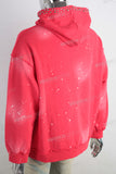 Red paint splatters rhinestone hoodie