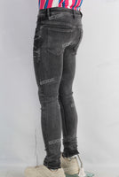 Black acid washed skinny jeans