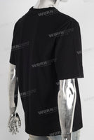 Black embroidered rhinestone t shirt