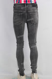 Black acid washed skinny jeans