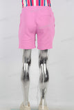 Pink digital print boot cut knitting shorts